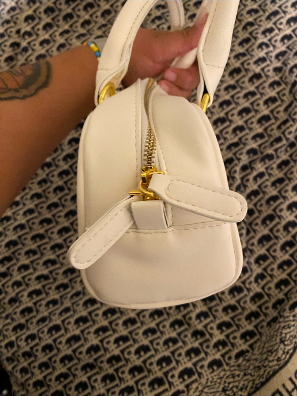 White Mini Top-Handle Bag - Picture 5 of 9
